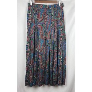 Vintage Pendleton Sophisticates Paisley Maxi Skirt‎ w/ Pockets 80s 90s Size 8
